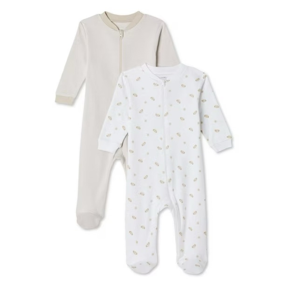 George Cream and White One Piece Baby Sleep Set